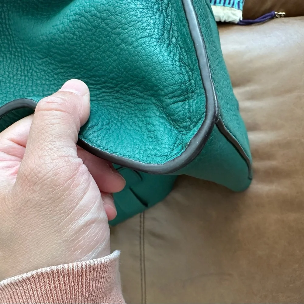 Tory Burch Gemini‎ Link Leather Tote in Melachite